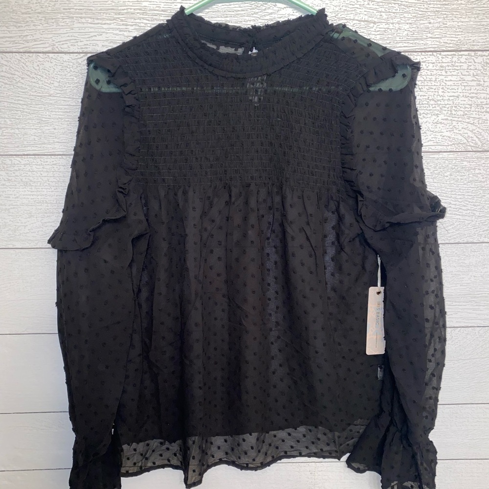 black sheer top